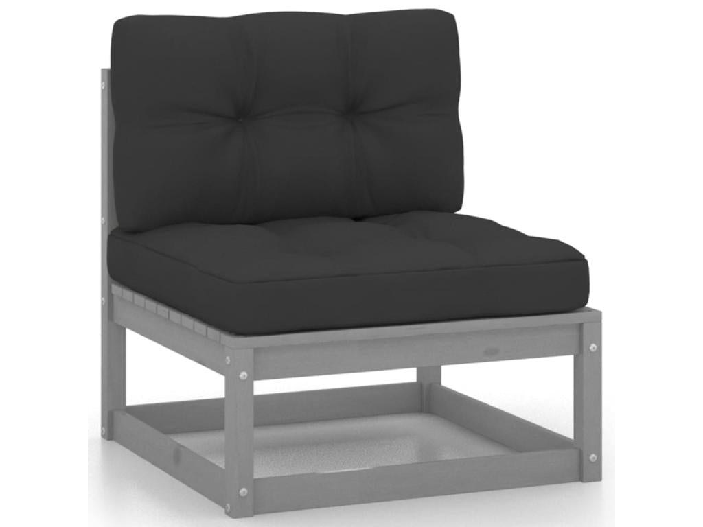 48 x 57 x 91 cm Patio Furniture Set 7-piece Wood Gray