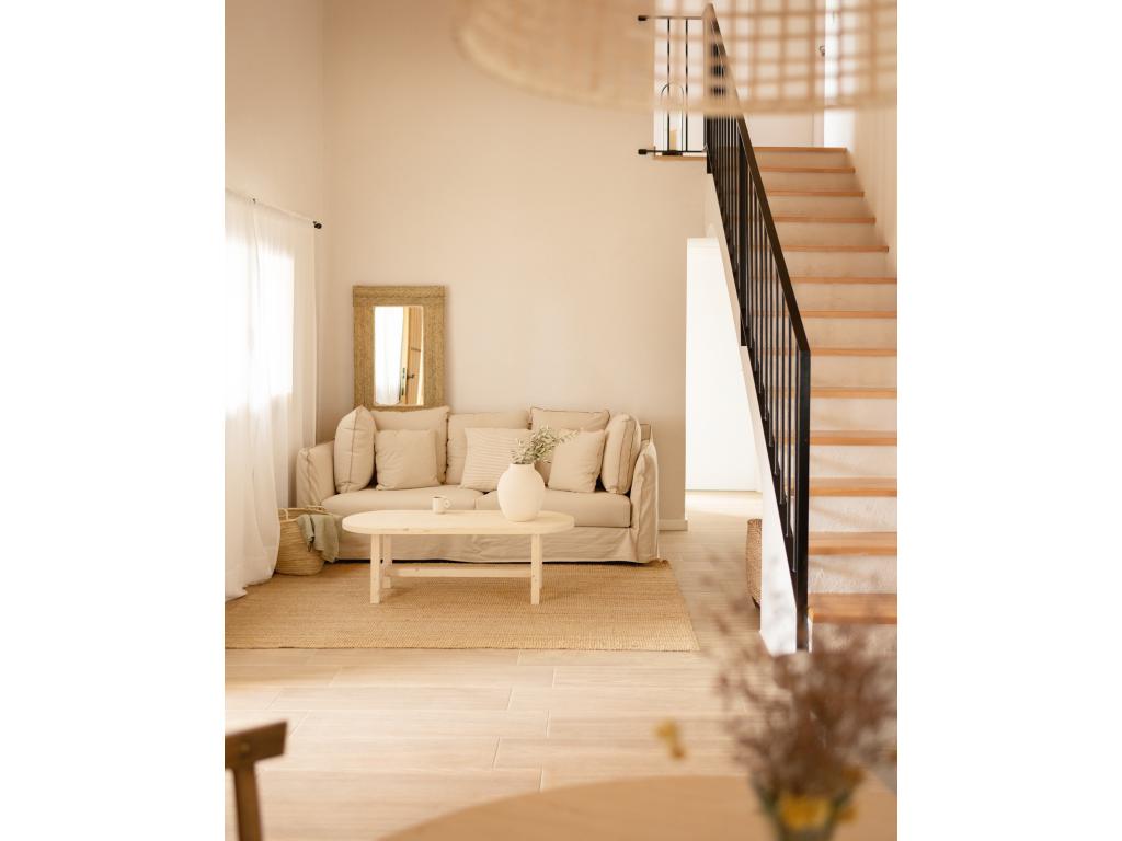 120 x 40 cm Coffee Table Wood Beige