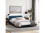 140 x 200 cm Bed Frame Wood Fabric Blue