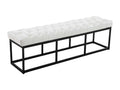 150 x 38 x 46 cm Bench Faux Leather Leather White