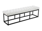 150 x 38 x 46 cm Bench Faux Leather Leather White