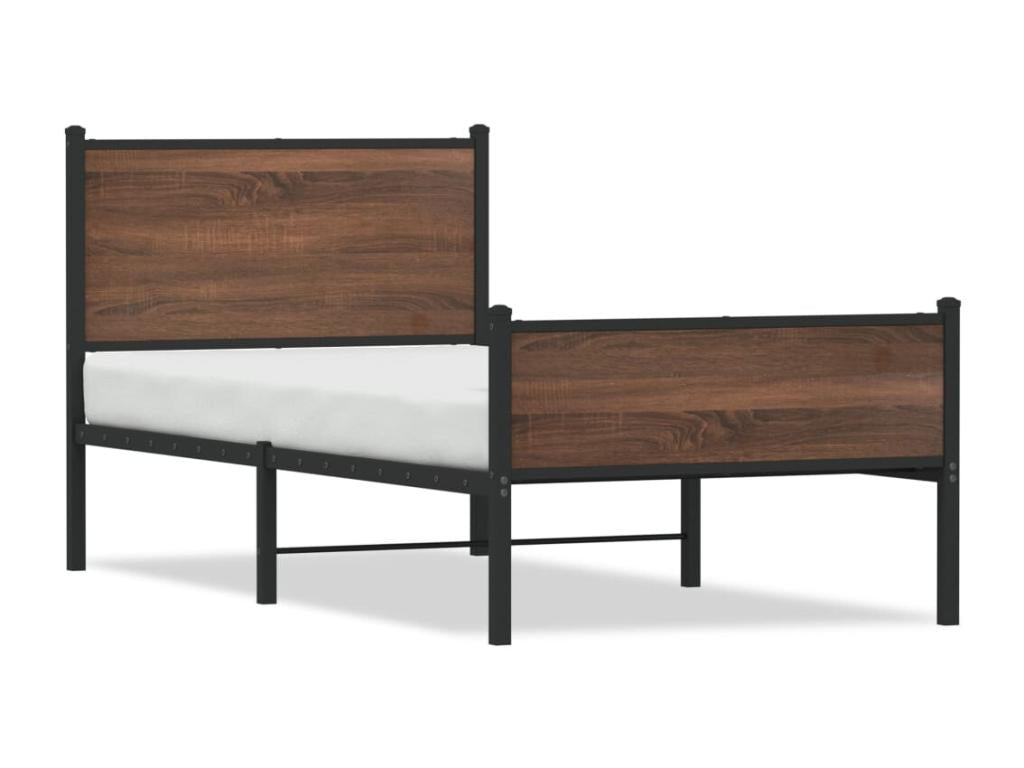 80 x 200 cm Bed Frame without Mattress Metal Steel Brown