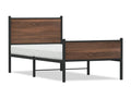 80 x 200 cm Bed Frame without Mattress Metal Steel Brown