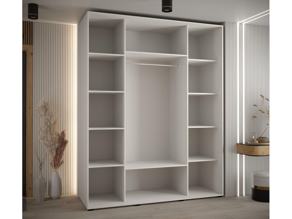 190 x 60 x 235 cm Wardrobe 3-door Wood Light Natural