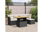 100 x 55 x 73 cm Patio Furniture Set 6-piece Resin Wicker Resin Black