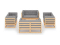 63 x 63 x 62 cm Patio Furniture Set 9-piece Wood Gray