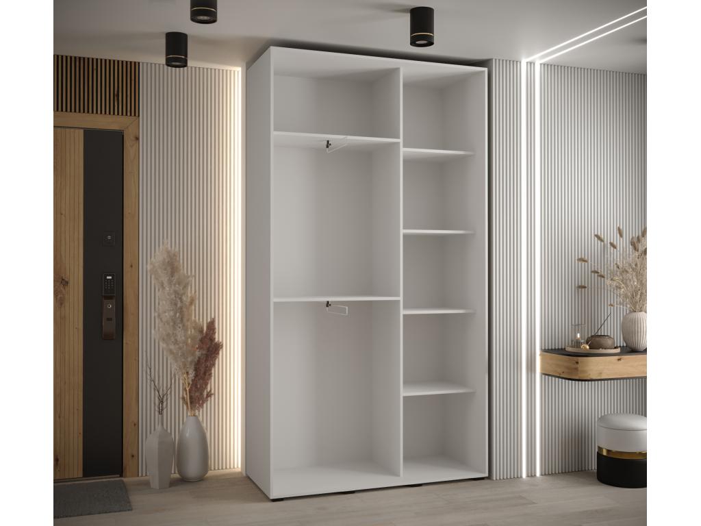 130 x 45 x 235 cm Wardrobe 2-door Wood Silver