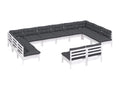 70 x 70 x 67 cm Patio Furniture Set 12-piece Wood White