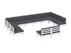 70 x 70 x 67 cm Patio Furniture Set 12-piece Wood White