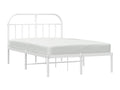 135 x 190 cm Bed Frame Metal Steel White