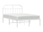 135 x 190 cm Bed Frame Metal Steel White