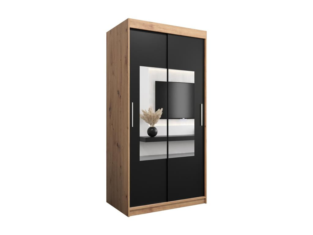 100 x 62 x 200 cm Wardrobe 2-door Silver