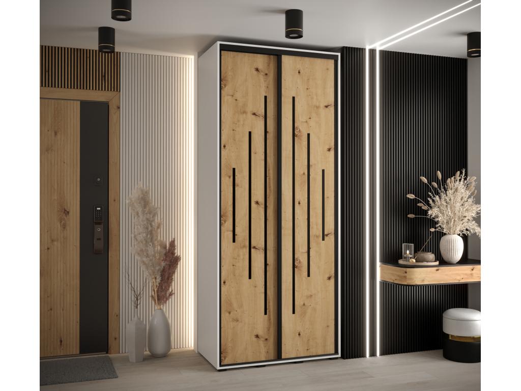 110 x 60 x 235 cm Wardrobe 2-door Wood Brown