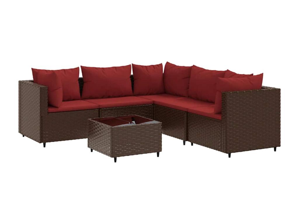 110 x 72 x 107 cm Patio Furniture Set 6-piece Resin Wicker Resin Brown