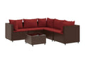 110 x 72 x 107 cm Patio Furniture Set 6-piece Resin Wicker Resin Brown