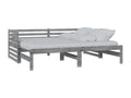 90 x 200 cm Bed Wood Gray