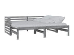 90 x 200 cm Bed Wood Gray