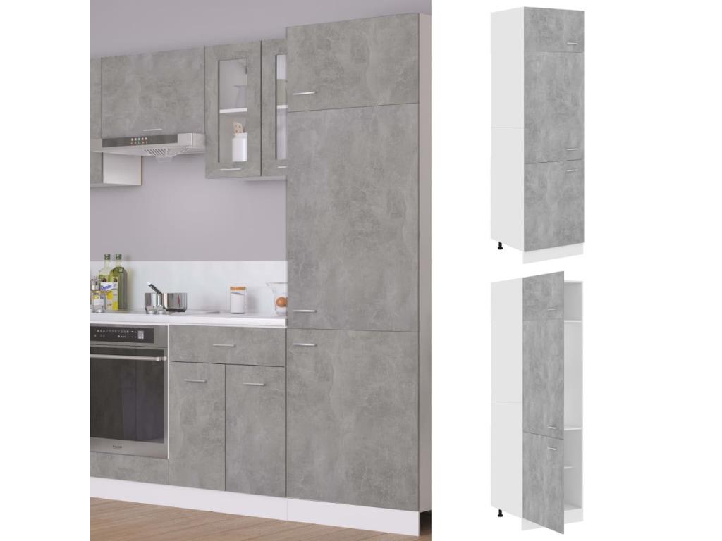 60 x 57 x 207 cm Wardrobe Wood Concrete Finish Gray