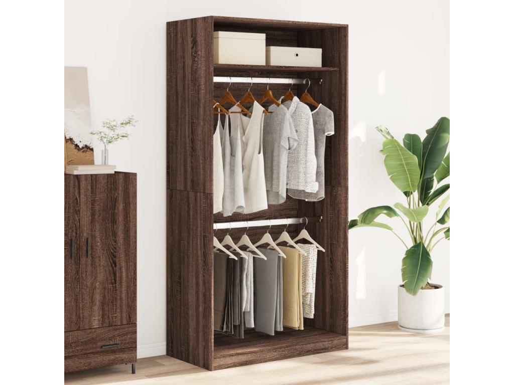 100 x 50 x 200 cm Wardrobe Wood Brown