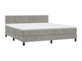 180 x 200 cm Box Spring Bed Velvet Gray