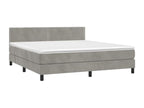 180 x 200 cm Box Spring Bed Velvet Gray