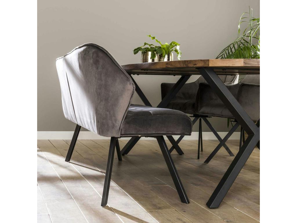 180 x 58 x 81 cm Bench Velvet Gray