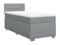 100 x 200 cm Box Spring Bed with Mattress Fabric Gray