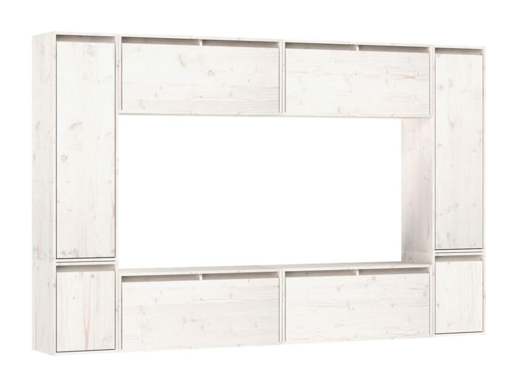 80 x 30 x 35 cm TV Stand Solid Wood White
