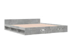 180 x 200 cm Bed Frame without Mattress Wood Concrete Finish Gray