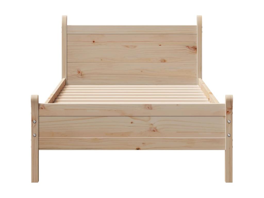 90 x 190 cm Bed Frame without Mattress Wood Brown