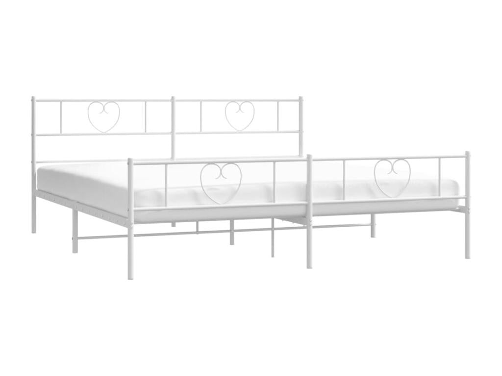 183 x 213 cm Bed Frame Metal Steel White