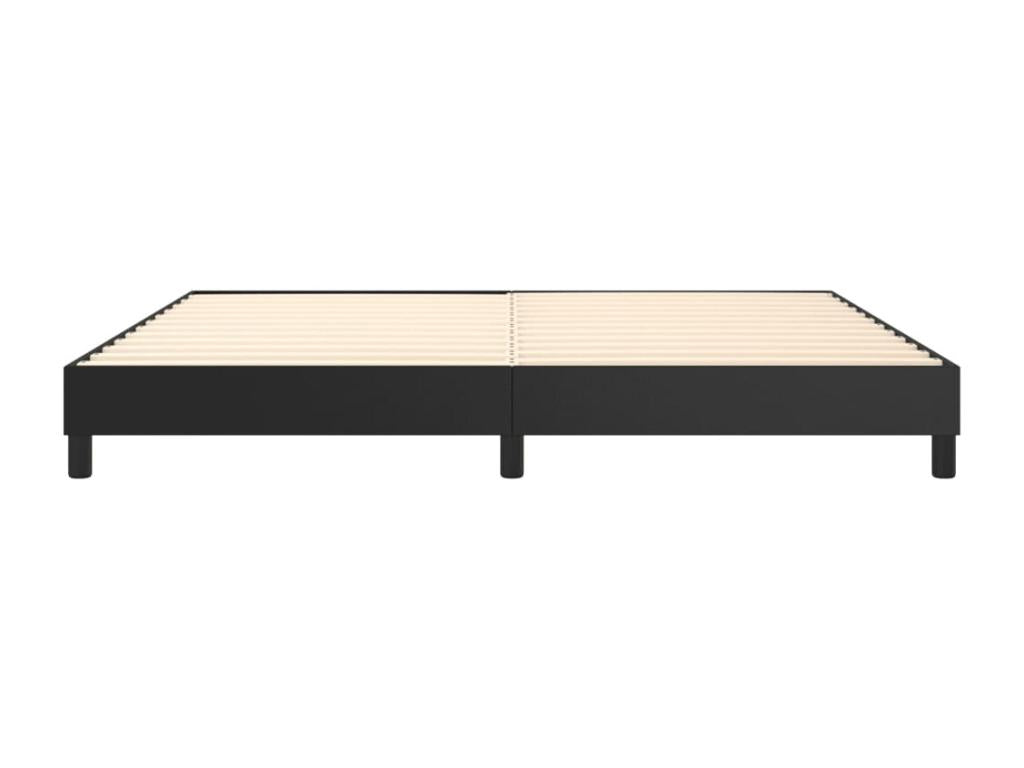 200 x 200 cm Box Spring Bed Wood Faux Leather Black