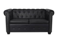 145 x 76 x 70 cm Sofa Leather Black