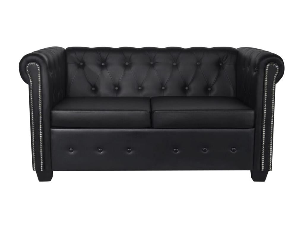 145 x 76 x 70 cm Sofa Leather Black
