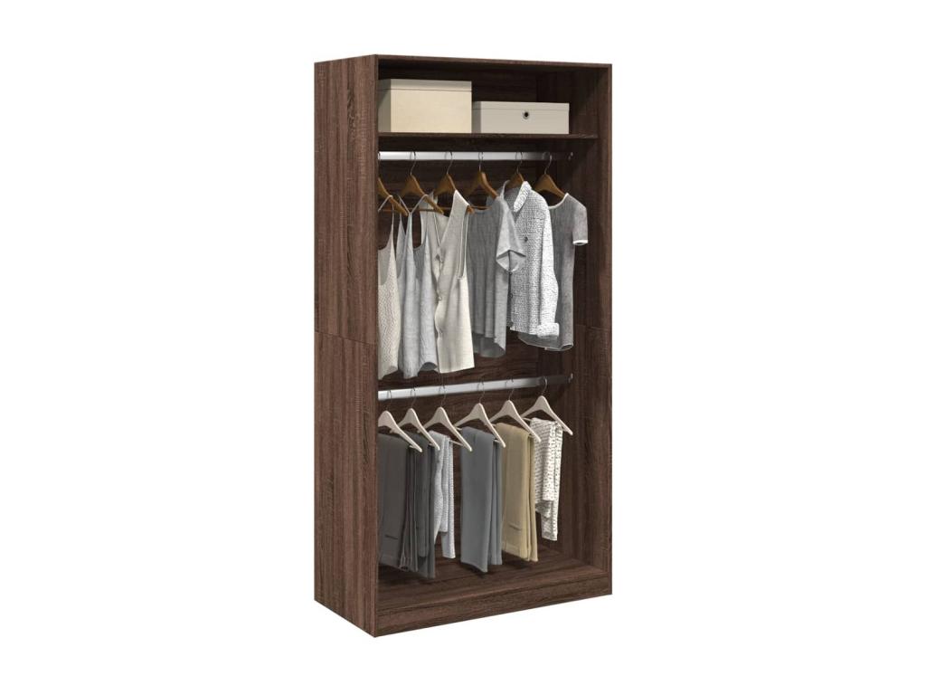 100 x 50 x 200 cm Wardrobe Wood Brown