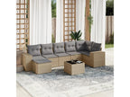 55 x 55 x 37 cm Patio Furniture Set 8-piece Resin Wicker Resin Beige