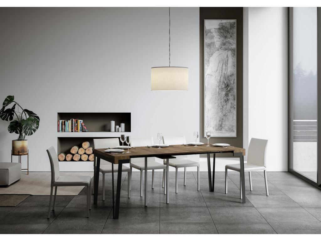 90 x 40 cm Console Table Extendable Metal Brown