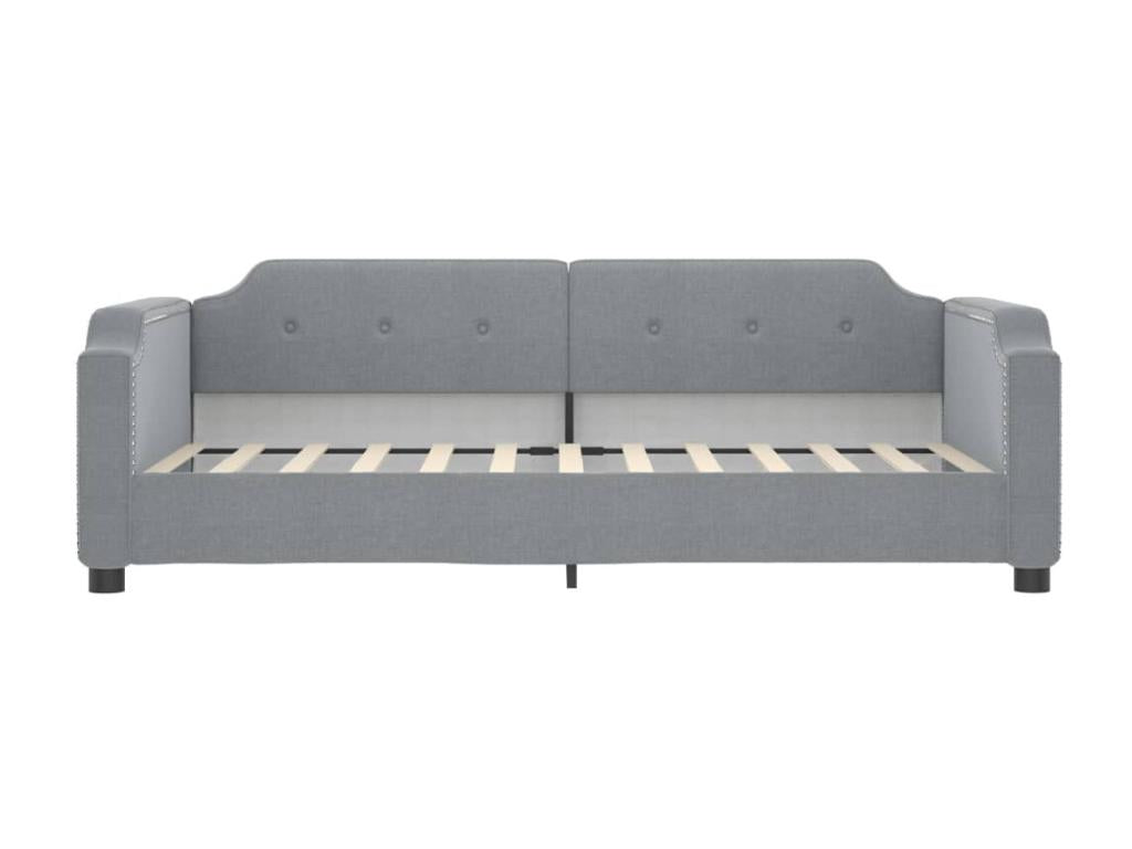 90 x 190 cm Bed with Mattress Fabric Gray