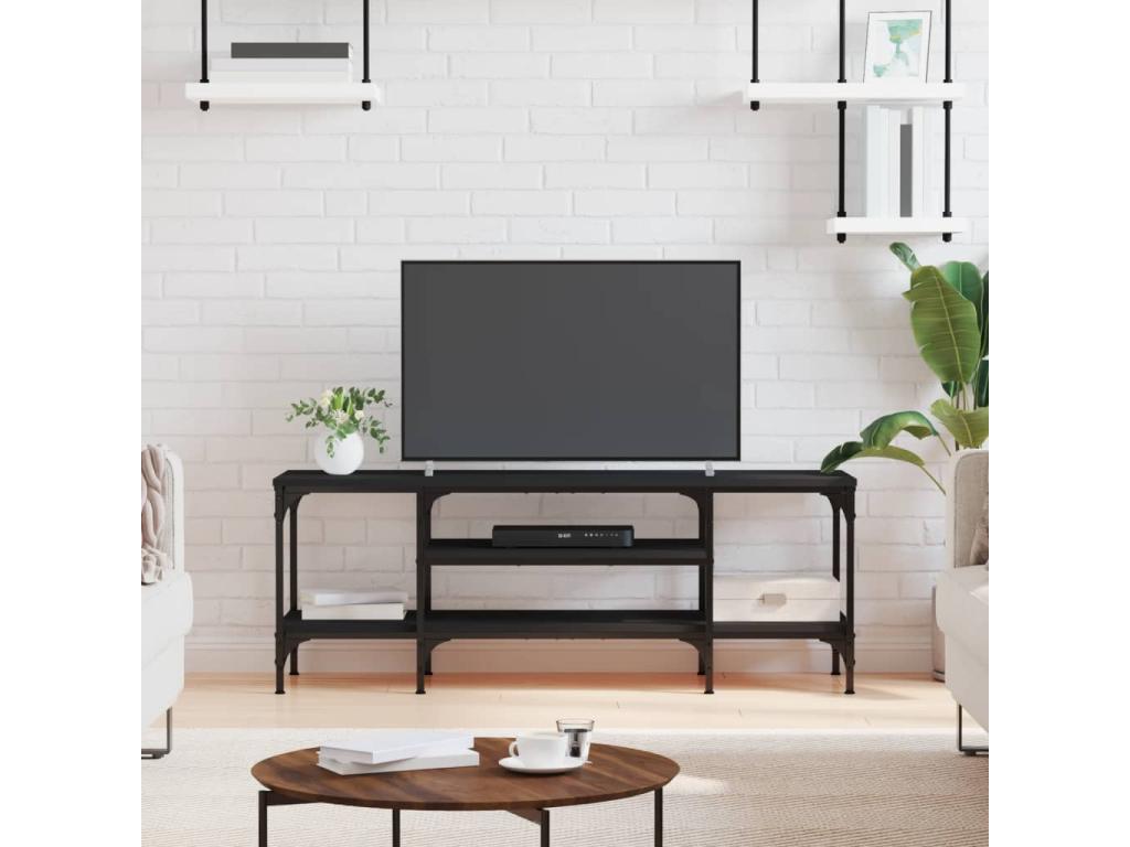 121 x 35 x 45 cm TV Stand Wood Black