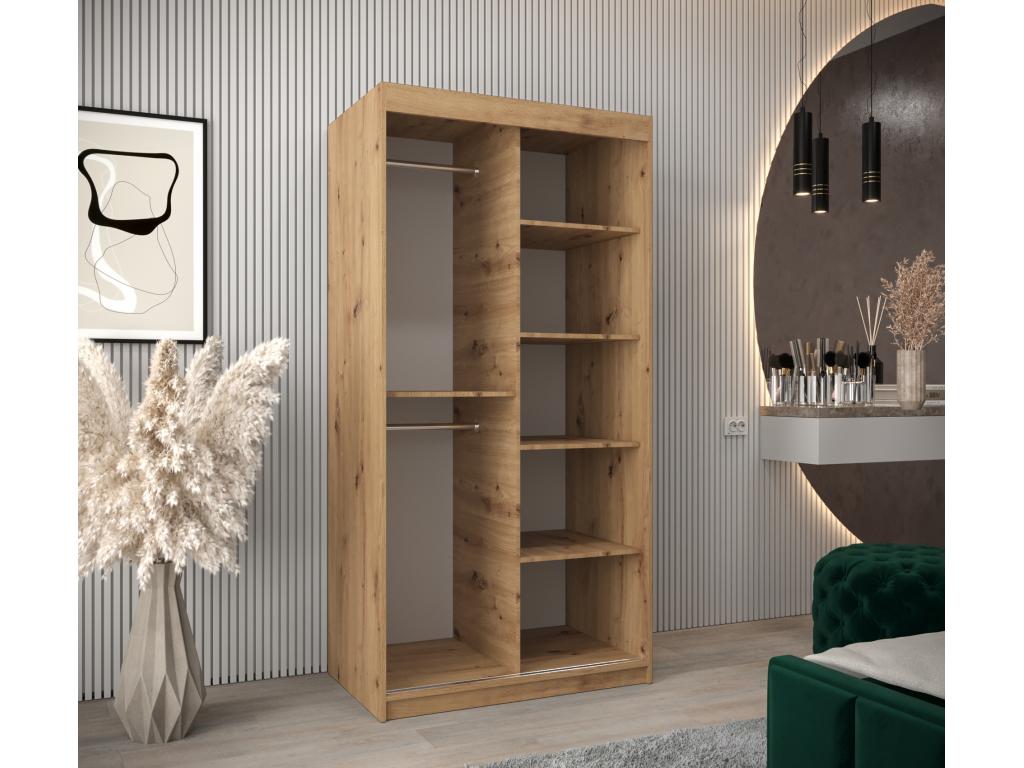 100 x 62 x 200 cm Wardrobe 2-door Silver