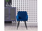 55 x 59 x 82 cm Chair Velvet Metal Blue