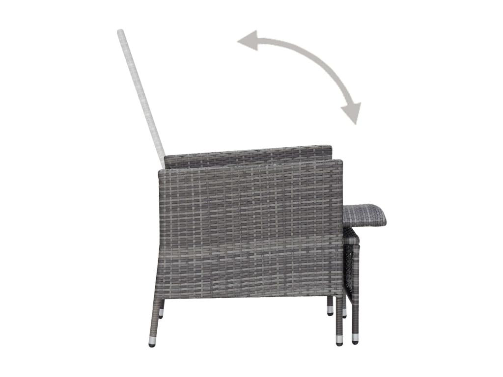 50 x 50 x 45 cm Patio Furniture Set 2-piece Resin Wicker Resin Gray