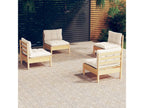 60 x 60 x 35 cm Patio Furniture Set 4-piece Wood Resin Cream