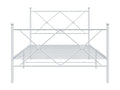 100 x 190 cm Bed Frame without Mattress Metal Steel White