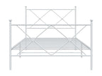 100 x 190 cm Bed Frame without Mattress Metal Steel White