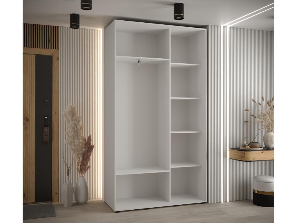 130 x 45 x 235 cm Wardrobe 2-door Wood Silver