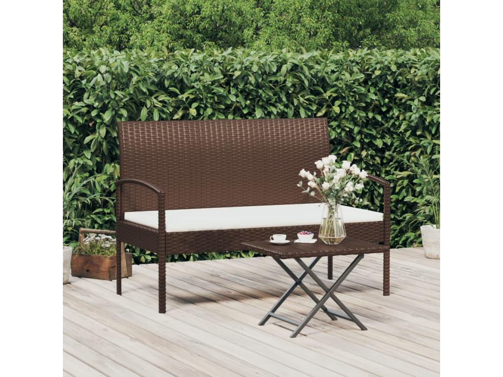 300 x 50 x 60 cm Garden Bench Resin Wicker Resin Brown