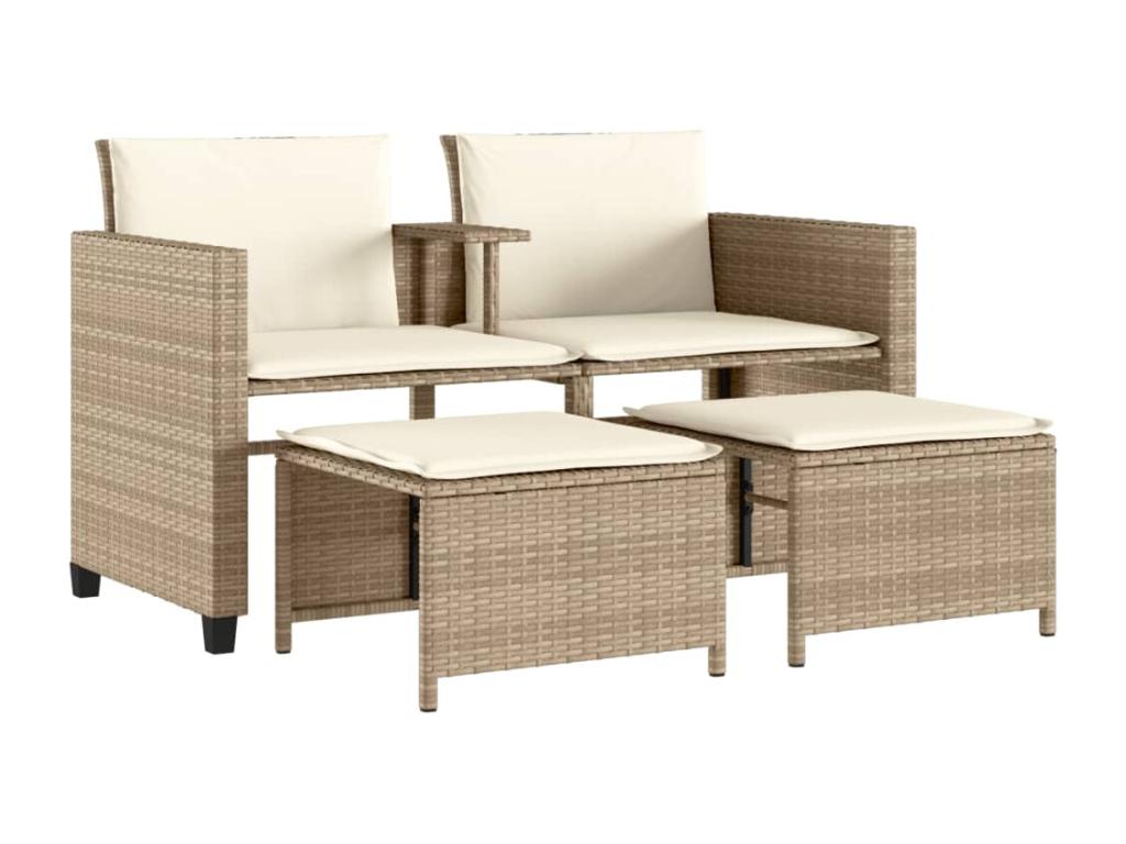 62 x 62 x 69 cm Sofa Resin Rattan Beige