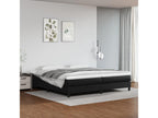 200 x 200 cm Box Spring Bed Wood Faux Leather Black
