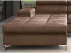 280 x 98 x 90 cm Sectional Sofa Left-facing Velvet Metal Brown